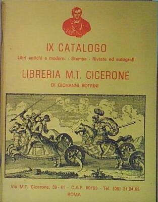 IX KATALOG BIBLIOTHEK M.T. CICERONE