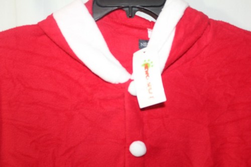 Unisex SANTA CLAUS Union Suit Sleeper w/Hood Pajamas Size S Christmas NEW (B82) - Picture 4 of 6