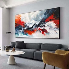 Red  Abstract Wall Art Paintings Hand Painted Oil Painting on Canvas