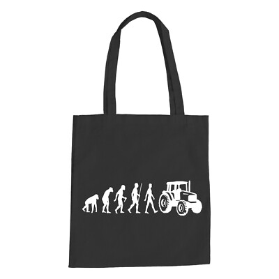 Evolution Traktor Baumwolltasche - Trecker Landwirt Schlepper Bauer Mähdrescher