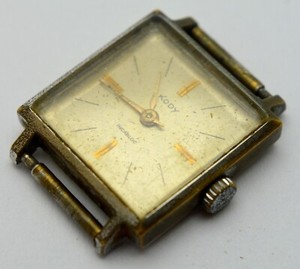 Montre Vintage KODY Mécanique Manuelle - Boîtier Doré 30mm, Cadran Argenté - Ne Fonctionne Pas - Années 60/70