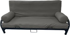 Housses de matelas futon pleine grandeur, coussins, housse de lit, housses gris