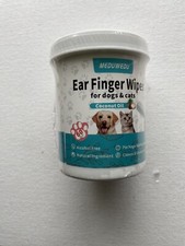 Ear Cleaner Finger Wipes 60 Counts, Grooming Kit Care for Dogs And Cats Exp 4/26