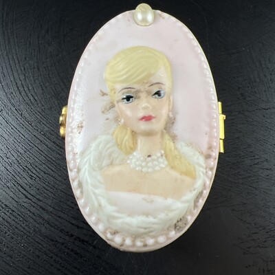 Vintage Enesco Barbie with Love Enchanted Evening Oval Trinket Box