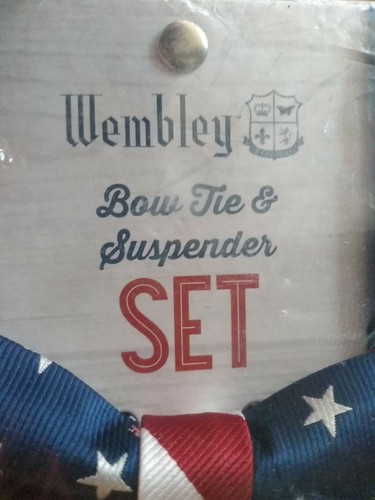Nuevo juego de pajarita y tirantes Wembley estrellas y rayas - Imagen 7 de 9