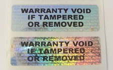 100 AU WARRANTY VOID IF TAMPERED OR REMOVED 5/8" x 2" Tamper Evident Stickers