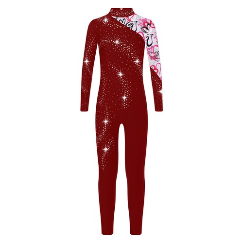 Kids Girls Leotard Athletic Jumpsuit Stylish Rompers Acrobatics Unitard Dance - Picture 36 of 60