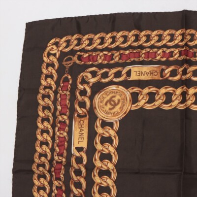 CHANEL ブラウン チャーム柄 スカーフ 値下げ中 Chanel 31 Rue Cambon Scarf Silk Khaki | eBay