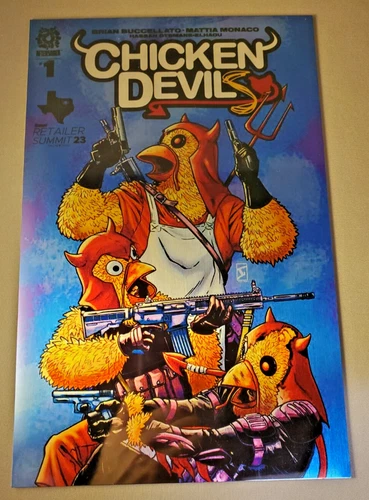 CHICKEN DEVILS # 1 Metal Cover Ambassador Exclusive Variant AFTERSHOCK COMICS