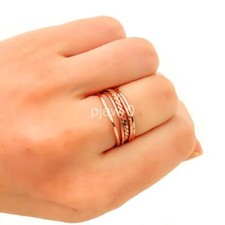 Set di 5 anelli impilabili in rame, anelli per donna, anelli delicati anelli ...