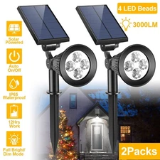2Pcs Solar LED Spot Wall lights Garden Outdoor Lawn Landscape Lamp Waterproof
