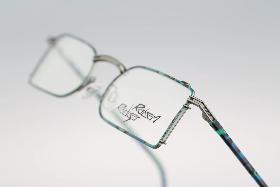 Robert Rudger 1580 179 C7, Vintage 90s colorful rectangle glasses frames NOS - Image 4 of 4