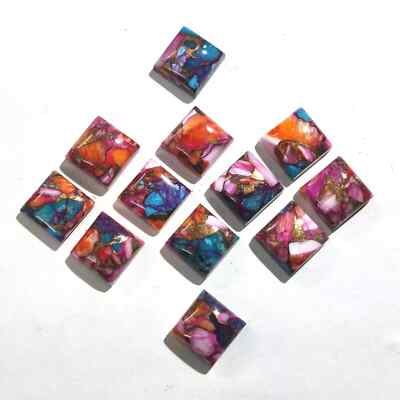 Wholesale Purple Daliha Copper Turquoise Cabochon Square shape Loose Gemstone .