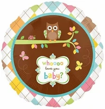 Anagram 17" Whoo Loves You Baby Foil Balloon, Multicolor