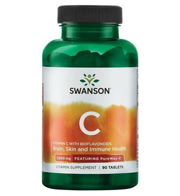 Swanson Buffered Vitamin C 1000mg With Bioflavonoids PureWay-C 90 Tablets