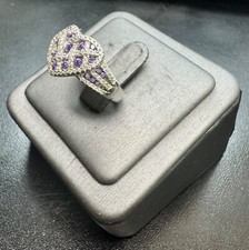 Purple Cubic Zirconia Sterling Silver Ring