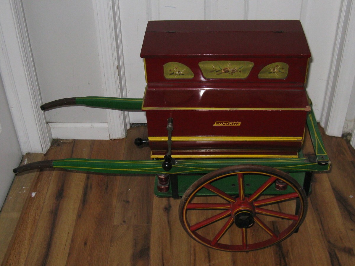 Antique VTG Llinares Faventia Barrel or Street Piano Organ Wood