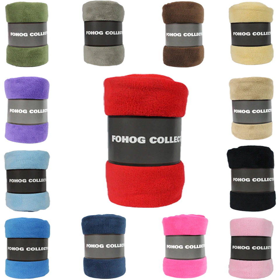 Throw Blanket Soft Plush Fleece Flannel Couch Sofa Bed Solid Colors 50" x 60" - Image 4 of 4