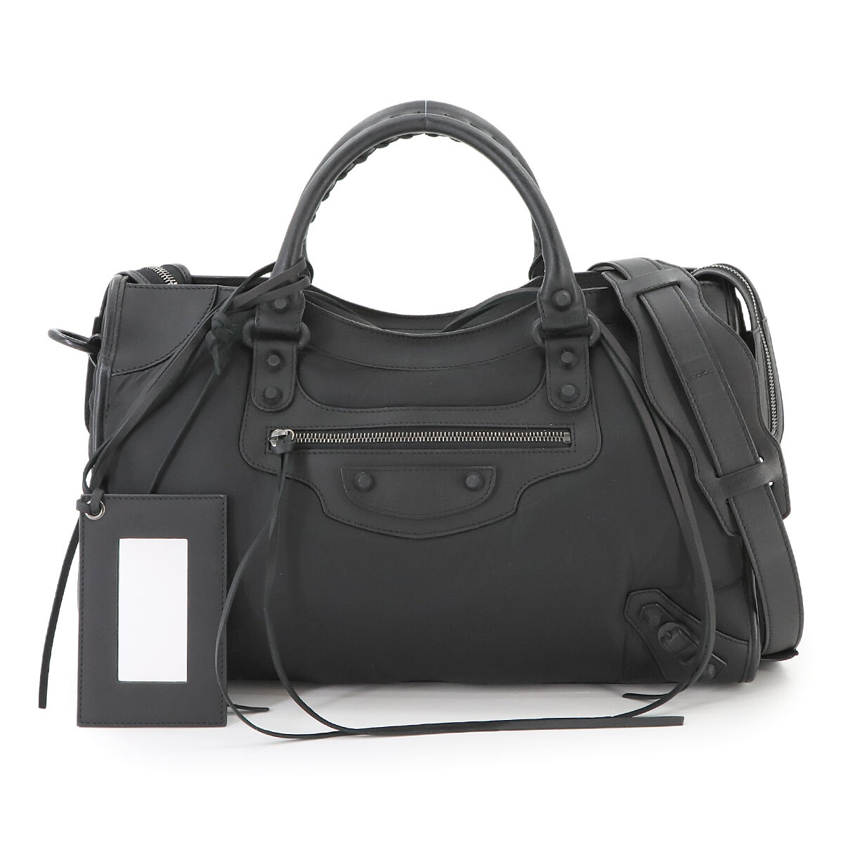 BALENCIAGA The City 2way Hand Shoulder Bag NylonLeather