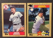 Free Shipping 1987 Topps #150 & #608 All Star Wade Boggs HOF Boston Red Sox NM