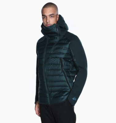 Nike NSW Tech Fleece AeroLoft Down Jacket Parka Green Black 806838