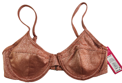 Xhilaration Juniors Metallic Rust Red Underwired Bikini Swim Top