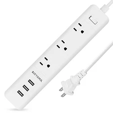 2 Prong to 3 Prong Power Strip Two Prong Surge Protector with 6FT Long Cord 