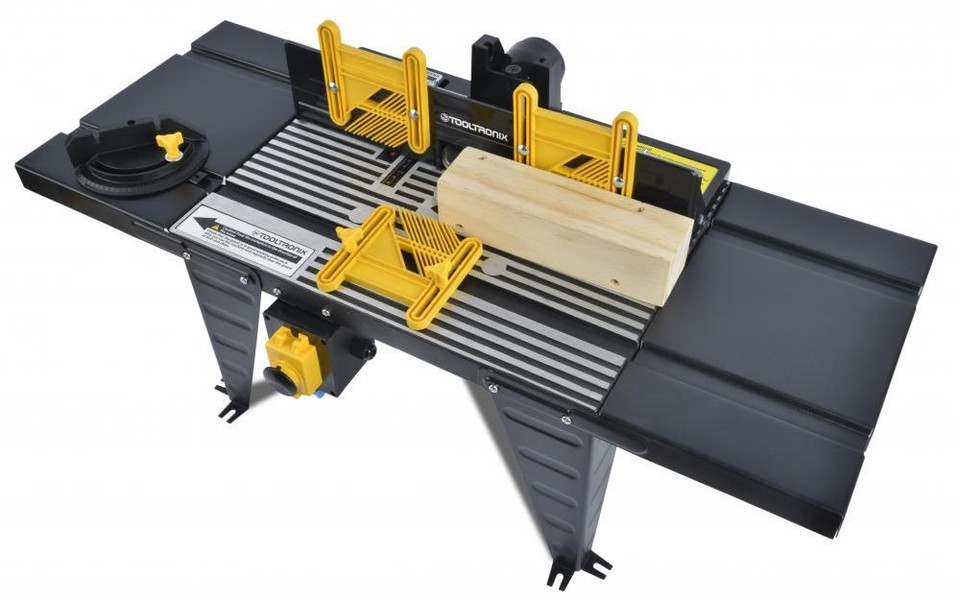 ToolTronix 1800W Bench Mounted Electric Router Table Aluminium 460mm x ...