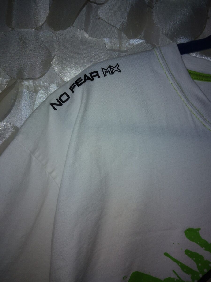 Vintage 90's NO Fear T Shirt Men's 2X XXL White & LIME Green Vintage 90's NO Fear T Shirt Men's 2X XXL White & LIME Green