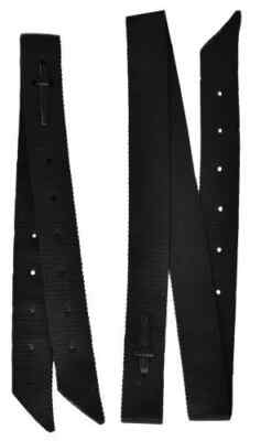 Lot De 3 Sangles Latigo Western Mustang - Nylon Noir - Pour Selle Cheval - Occasion