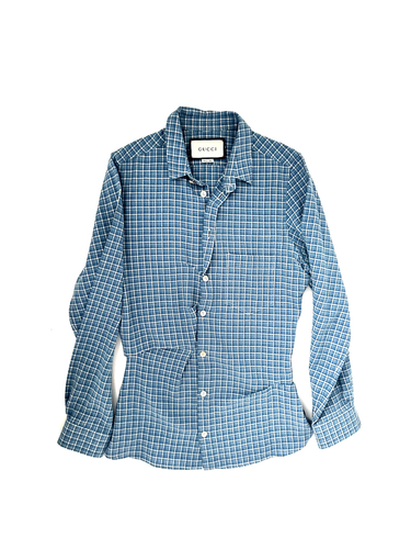 Camicia blu a quadri Gucci casual taglia S