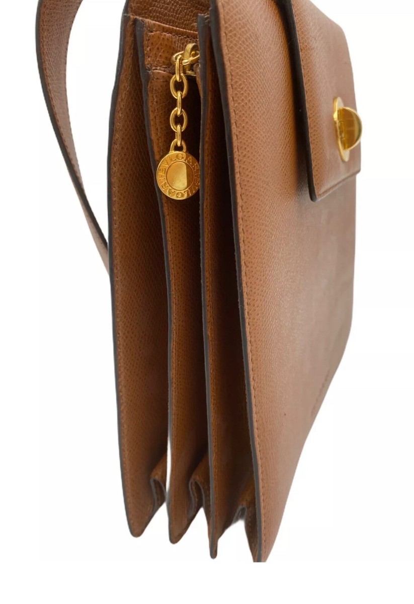Bvlgari Vintage Shoulder Purse Brown Leather BULGARI | eBay