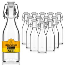  Glasflasche 250ml Flaschen zum Befüllen Bügelverschluss Leere Flaschen Likör