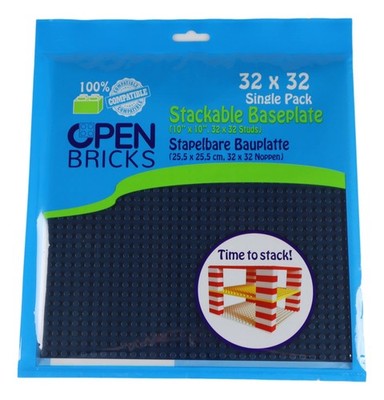 OPEN BRICKS OB-P32EB1 Bauplatte in Tiefblau und Schwarz Spielzeug