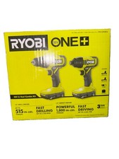 Ryobi ONE 18V 2-Tool Combo Kit Drill/Driver 1/4" Impact 2 Batteries PCL1200K2