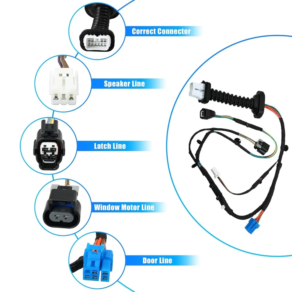 Arnés de puerta trasera con conectores para Dodge RAM 1500 2500 3500 4500 5500 2 piezas Foto 4 de 4