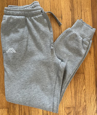 Men's Kappa Gray Heavyweight Cotton Jogger Lounge Casual Sweatpants Size XL