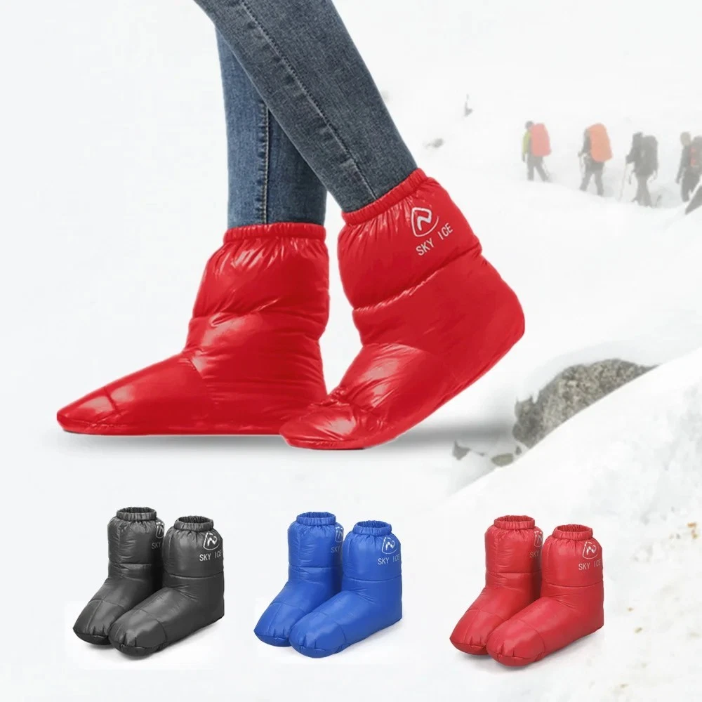 Winter Thermal 90% White Duck down Camping Sleeping Boot Sleeping Bag Slipper Bo