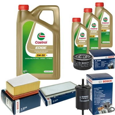 BOSCH inspektionspaket 8 L Castrol EDGE 5W-30 M für Nissan Primastar Bus 2.0