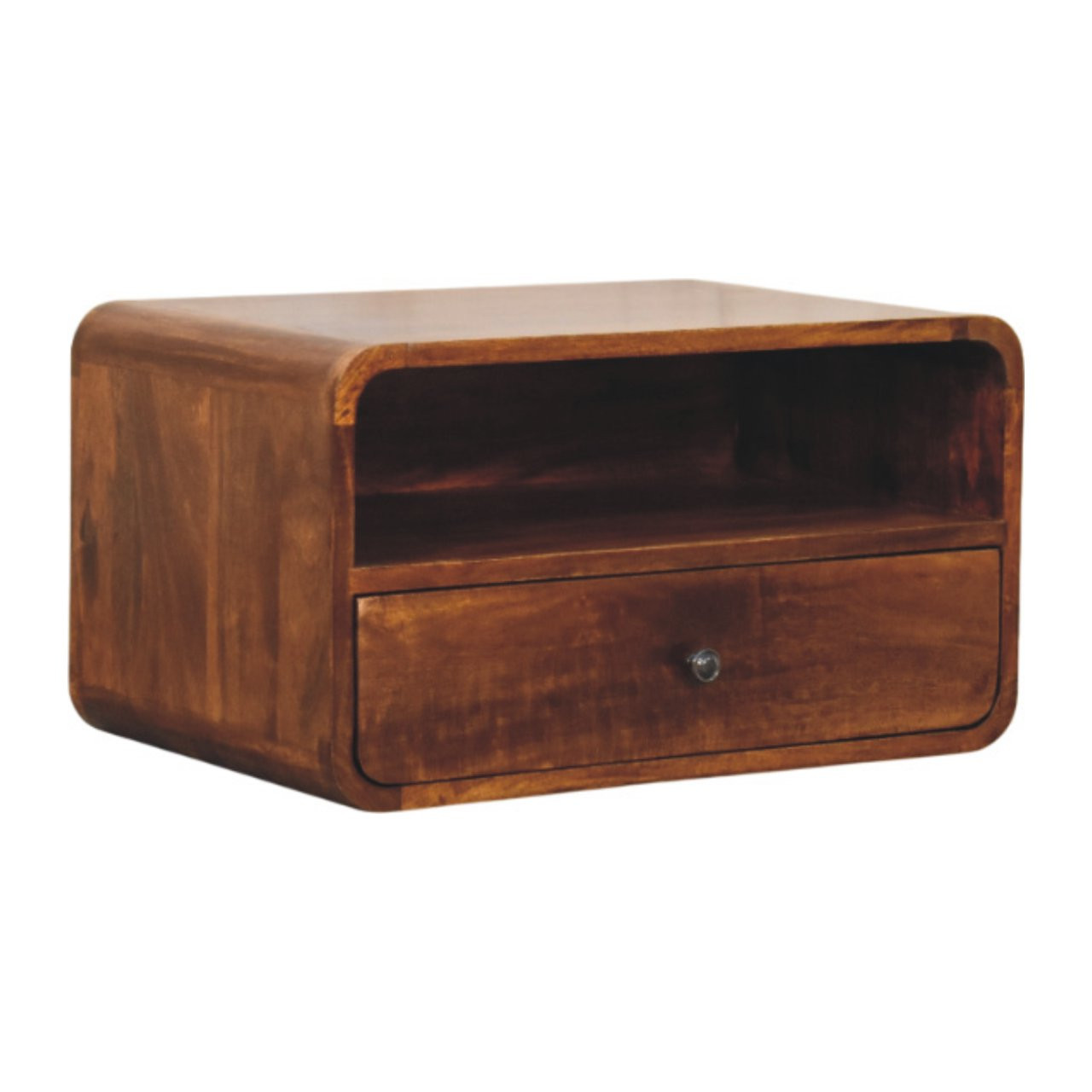 B&Q - Solid Wood Avora Wall-Mounted Chestnut Nightstand And 1 Drawer - Image 3