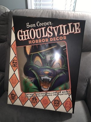 Ben Cooper Ghoulsville 3D Masks 22'' Tall Retro Horror Decor Cat Witch