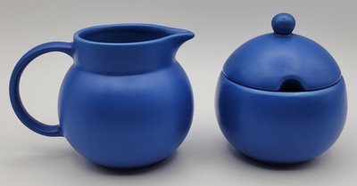 Corning Corelle Fiore Blue Sugar and Creamer READ BLUE