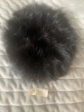 Mink Pillbox Hat 50's Vtg Womens Black Small