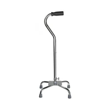 McKesson Chrome Steel Large Base Quad Cane 29 to 37.5" Height