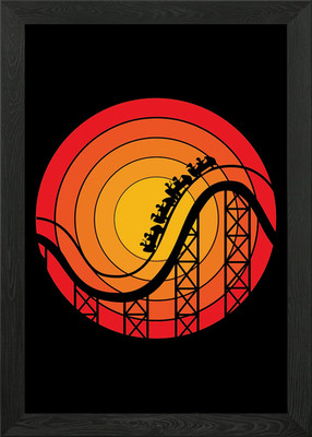 Vintage Roller Coaster Framed Wall Art Poster Canvas Print Picture