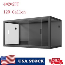 Reptile Enclosure Terrarium 120 Gal 4x2x2 ft Black Low Habitat w/Sliding Doors