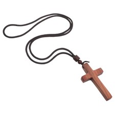  Ciondolo A Croce Collana Di Legno Della Chiesa Da Uomo Per Donne