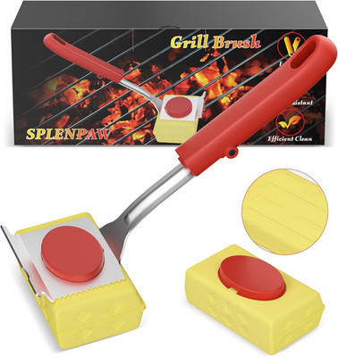Bristle Free Grill Brush with Scraper   Steam Cleaning Tool