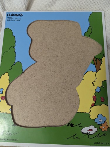 Vintage Playskool Walt Disney Mickey Mouse 9 Piece Wooden Puzzle #190-05 USA - Picture 5 of 5