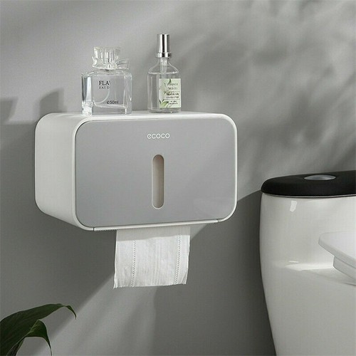 Toilet Shelf Wall Mount Waterproof Tissue Paper Holder Roll Holder Storage Box - Picture 6 of 9